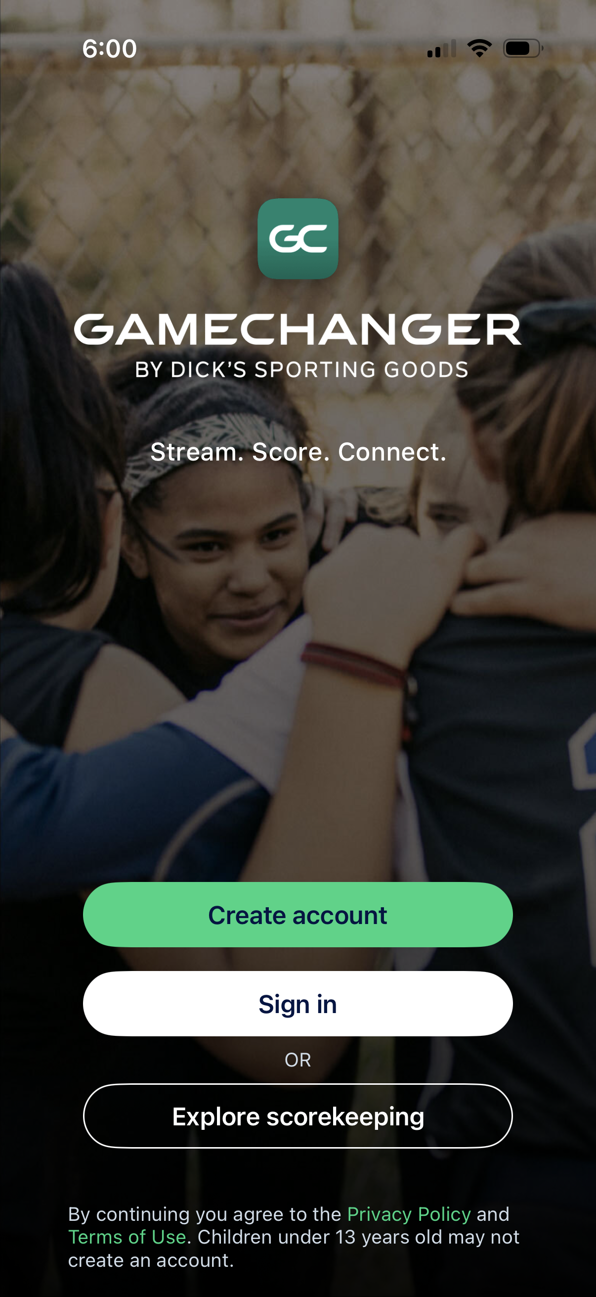 gamecharger signup screenshot